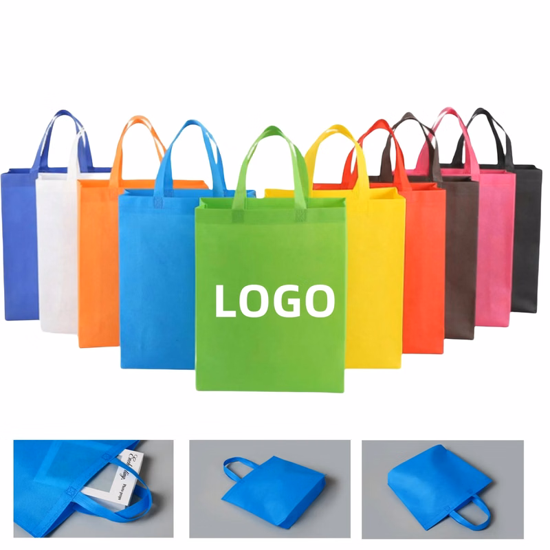 Colorful Non-Woven Shopping Bags (Size: 12"x 15" x 4")