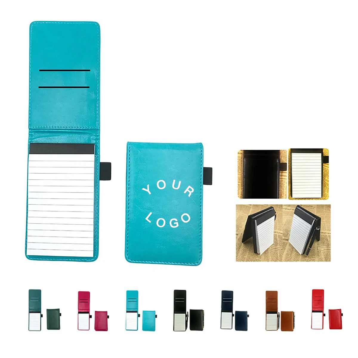 Memo Pad PU Leather with Pen and Card Slots 1