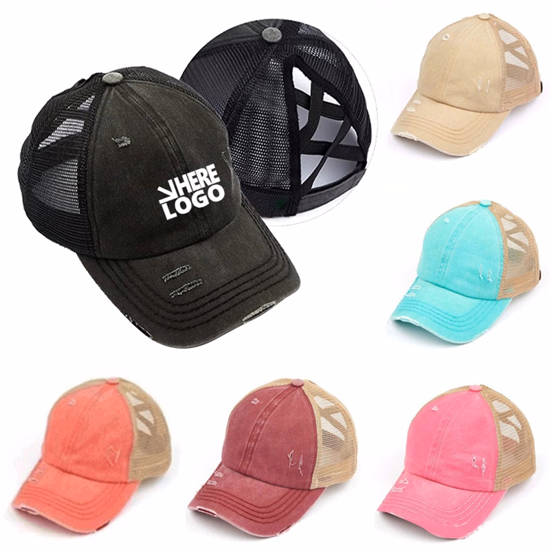 Washed Distressed Mesh Trucker Hat MOQ 50PCS