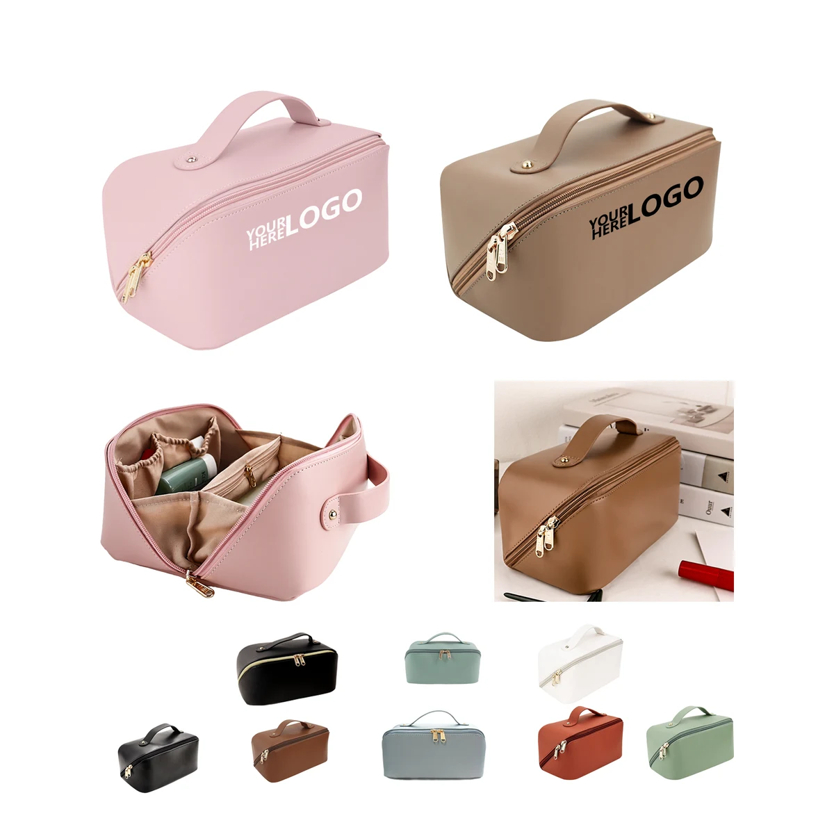 Ladies' Portable Makeup Organizer - Handheld Toiletry Bag 1