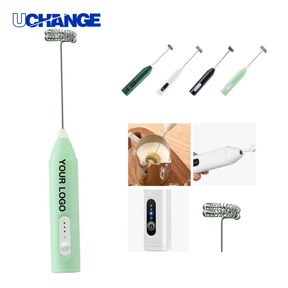 Wireless Electric Milk Frother Tool with Dual Spring Whisk 1