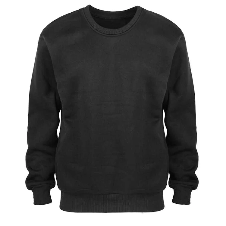 Men's Crew Neck Fleece Pullovers - Size 5XL Black 1