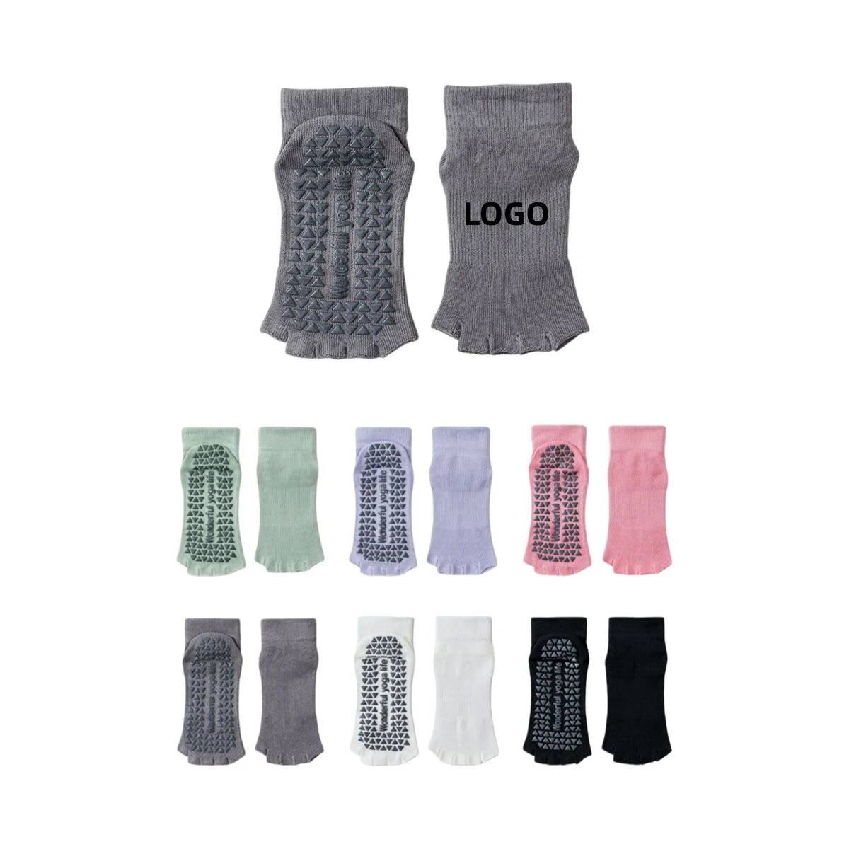 Non-Slip Toeless Yoga Grip Socks 1