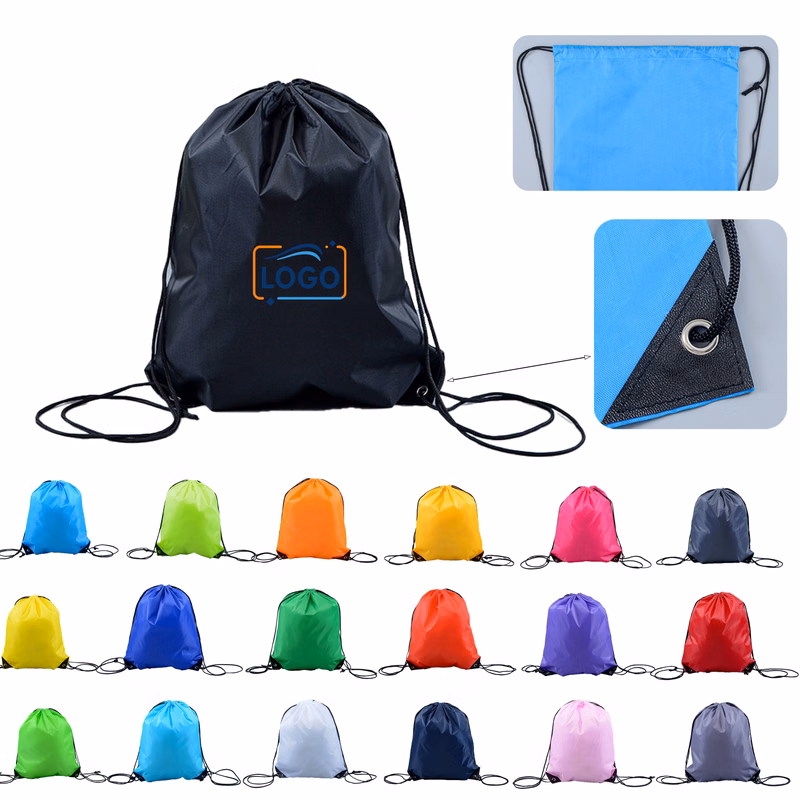 210D Polyester Drawstring Bag with Reinforced Corners