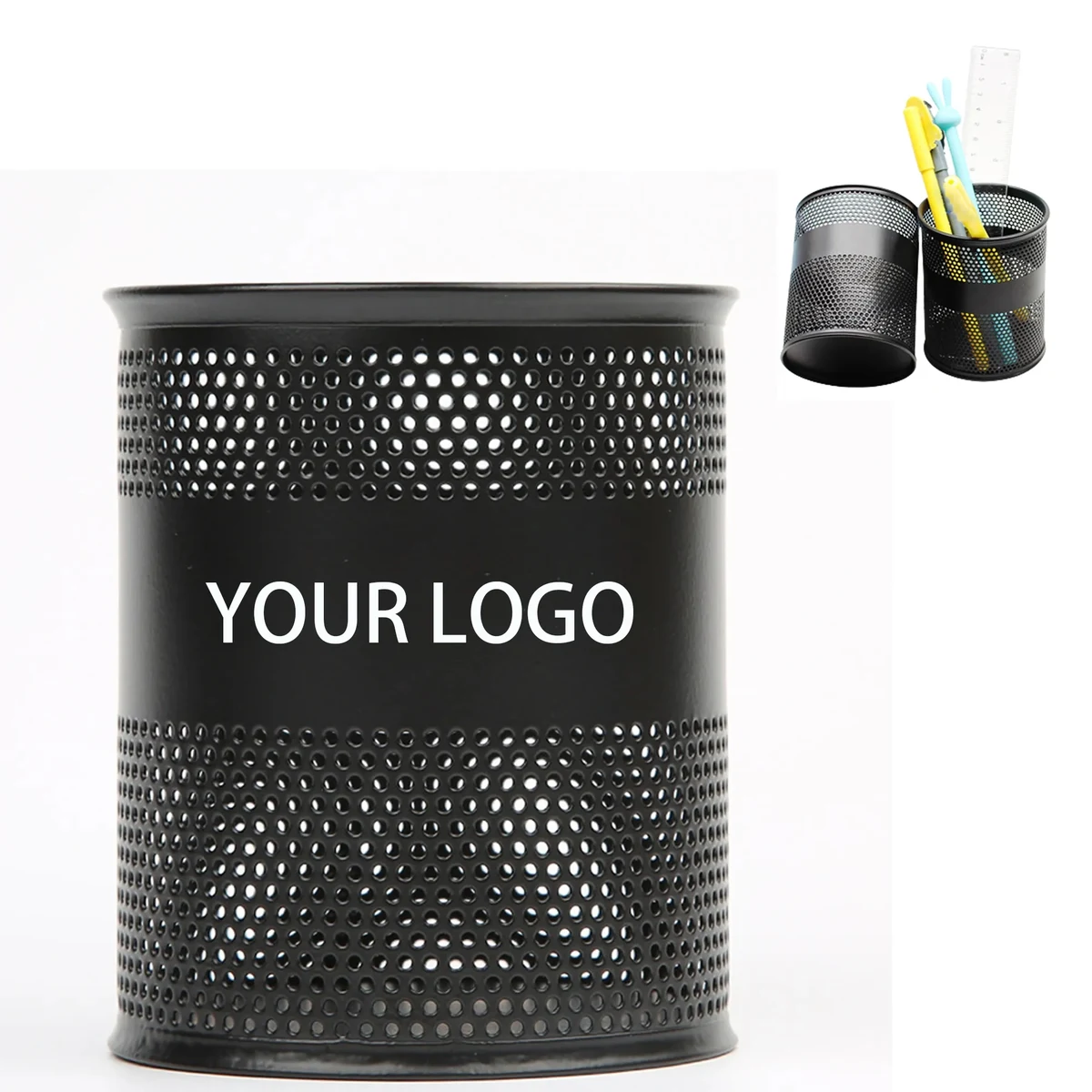 MOQ 100PCS Custom Round Metal Mesh Pen Holder 1