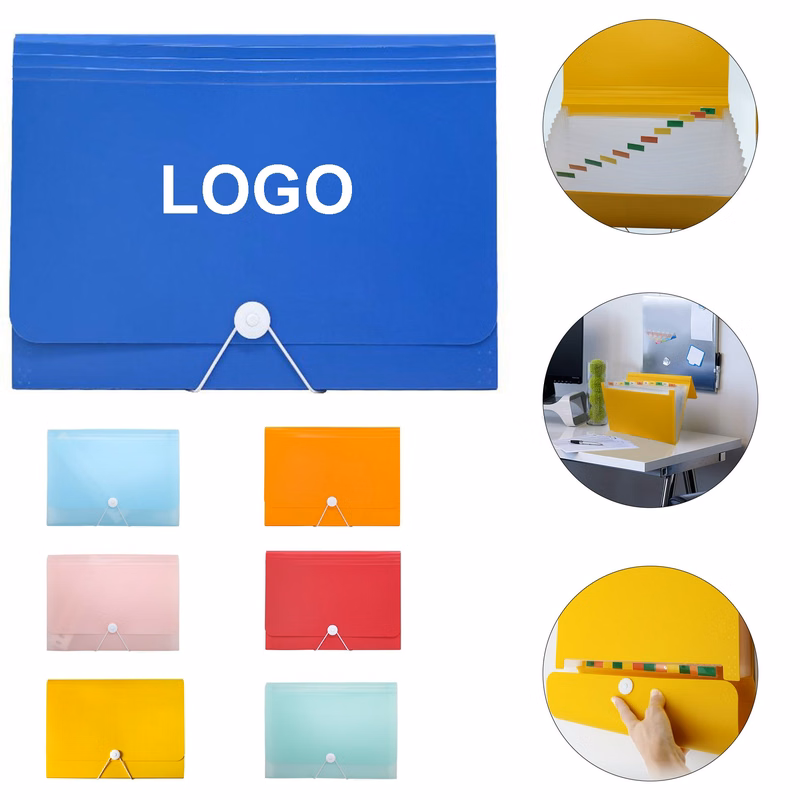 13 Pocket A4 Size Portable Plastic File Folder Organizer w/Labels