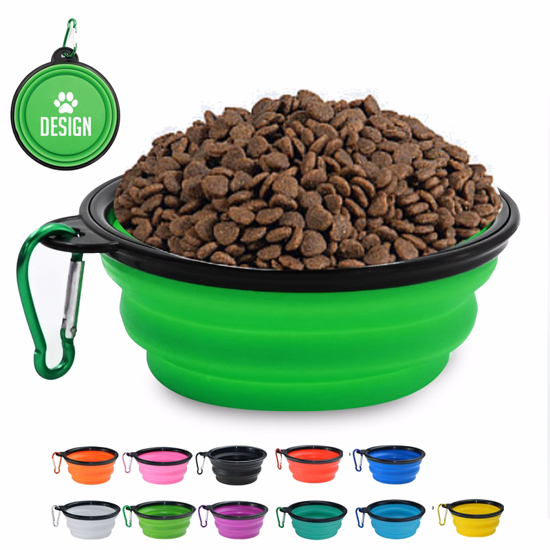 Foldable Pet Bowl with Carabiner Hook for Hiking