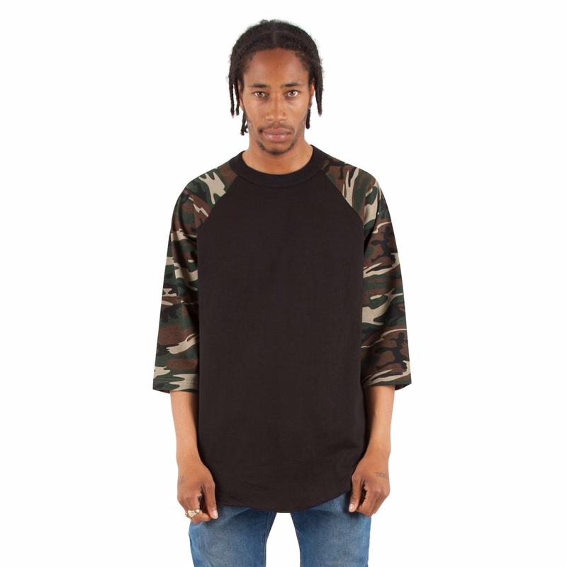 Unisex Camo Raglan Tee - SHRAGCM