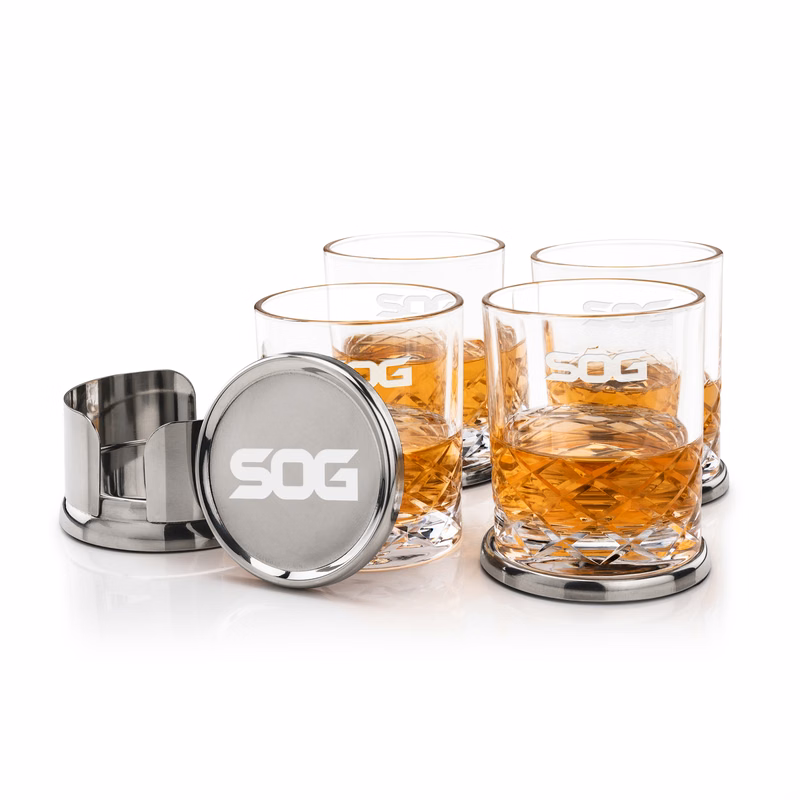 Baldoni Coasters & Durham On-the-Rocks Set