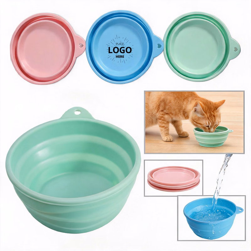 Collapsible Silicone Pet Bowl, Portable Foldable Travel Bowl for Dogs & Cats