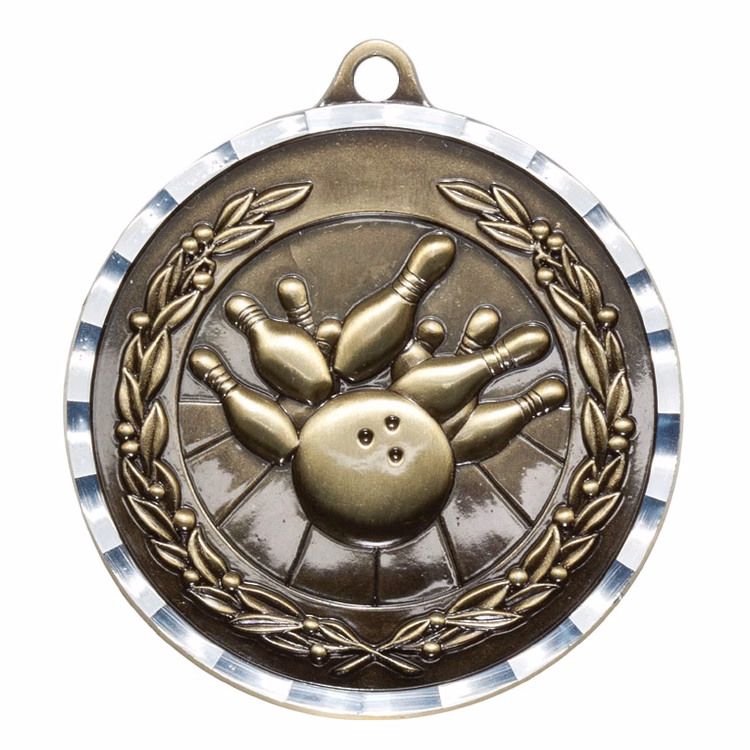 2" Bowling Diamond Cut Medal