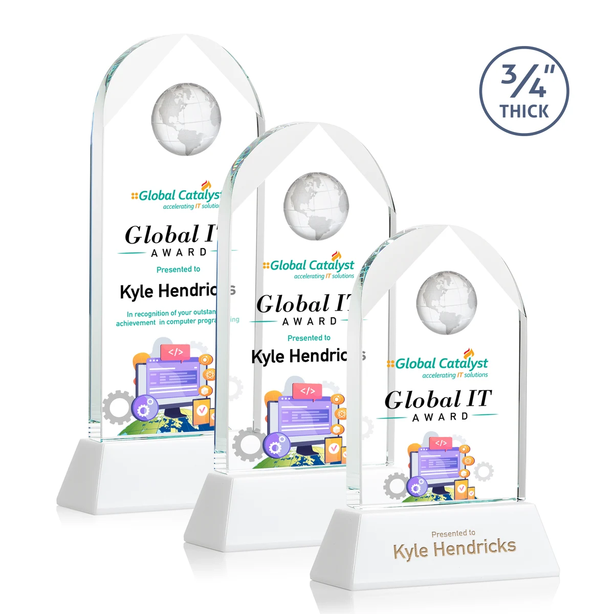 Blake Globe VividPrint™ Award on Newhaven - White 1