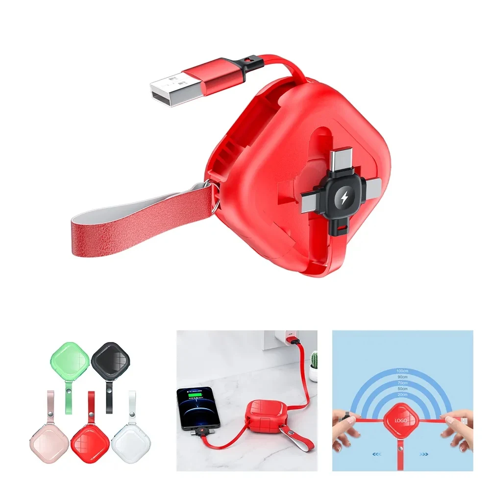 Mini Square Multi Charging Cable With Mobile Phone Holder 1