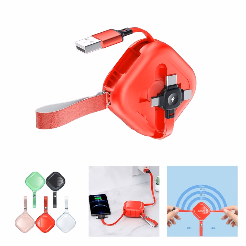 Mini Square   Multi Charging Cable With Mobile Phone Holder