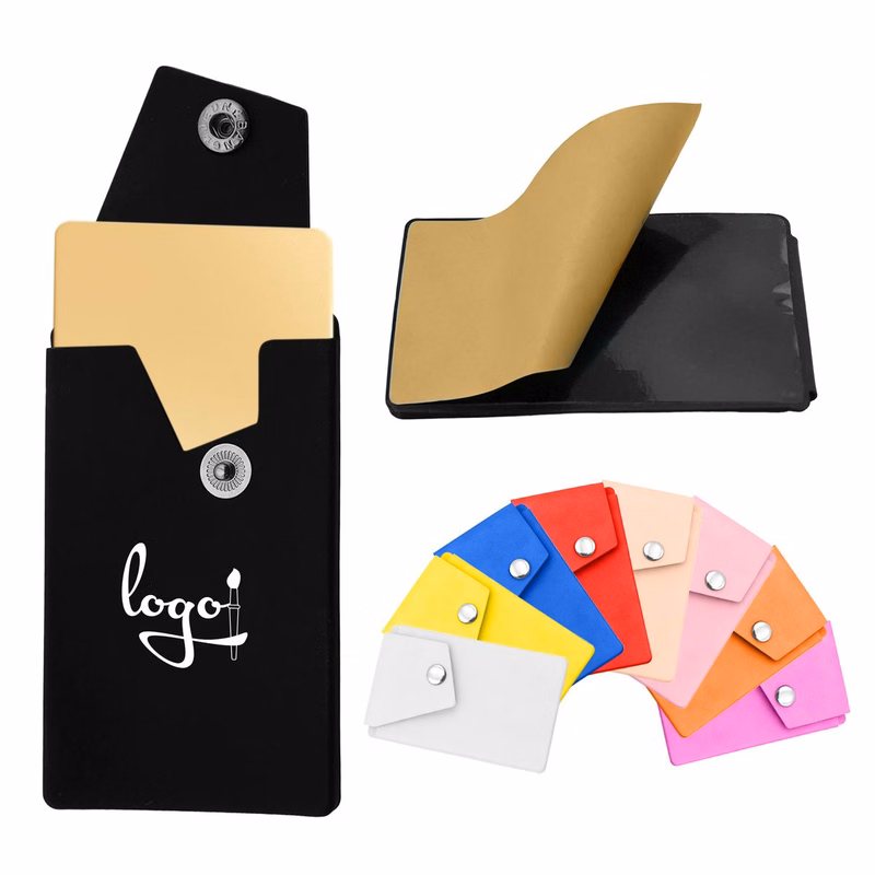 Snap Button PU Leather Card Holder