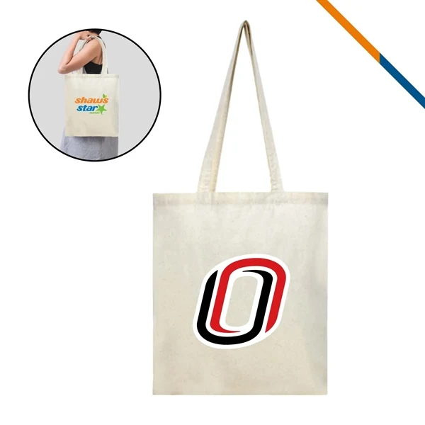Custom 16" x 14.5" 5 oz Cotton Canvas Tote with 25" Handles — Classic Carry All, custom tote bag with logo imprint 1