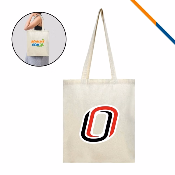 Custom 16" x 14.5" 5 oz Cotton Canvas Tote with 25" Handles — Classic Carry All