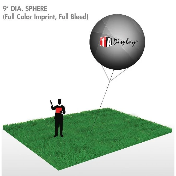 Helium Inflated Air Blown Sphere, Full-Color Imprint - 9'Dia. 1
