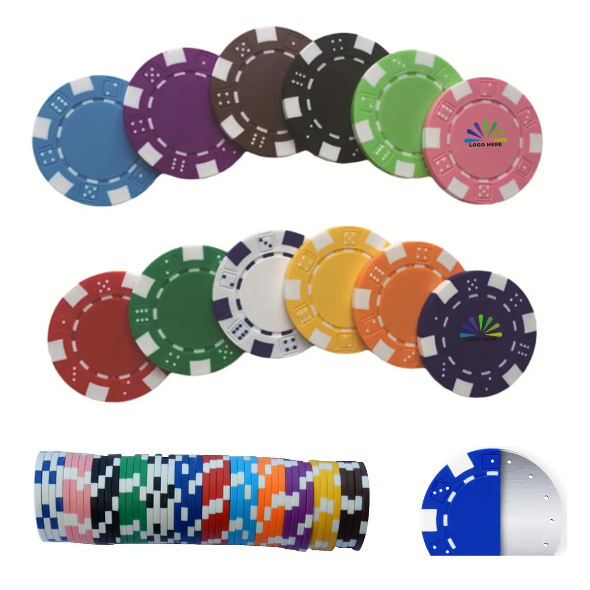 Multicolor ABS Poker Chips 1
