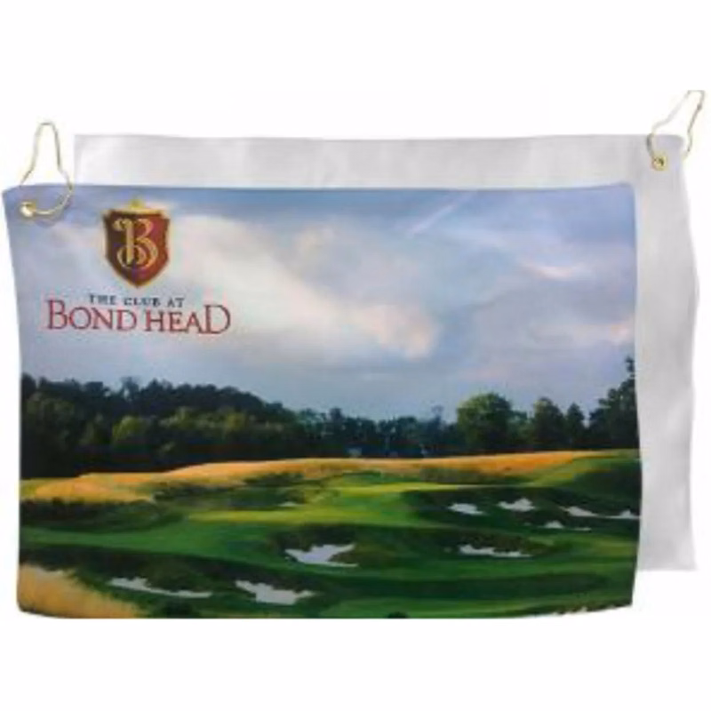 Sublimated Microfiber Suede Golf Towel with Hook and Grommet