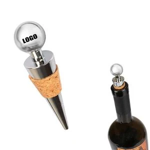 Elegant Ball Top Wine Oak Cork Bottle Stopper 1