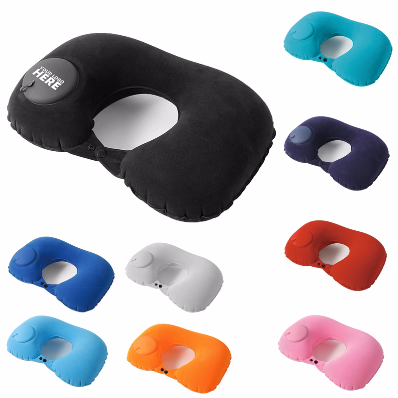 Press Inflatable U-shaped Travel Neck Pillow
