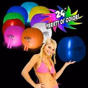 Translucent 24" Inflatable Beach Ball with Glow light Sticks