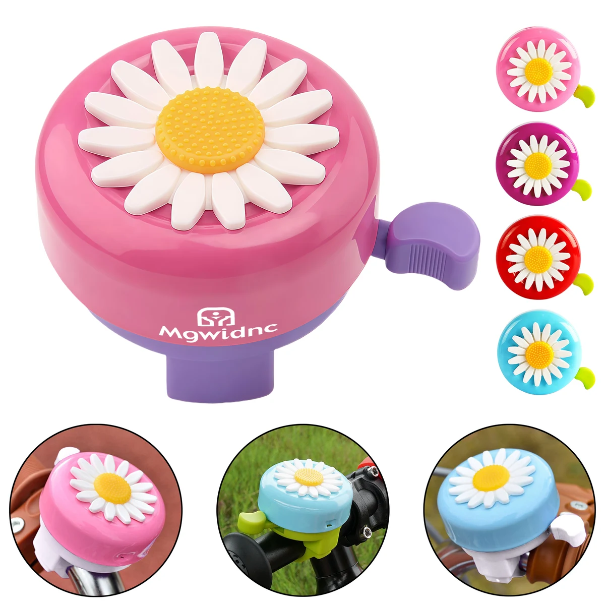 Flower Bike Bell - Cartoon Daisy Design 1