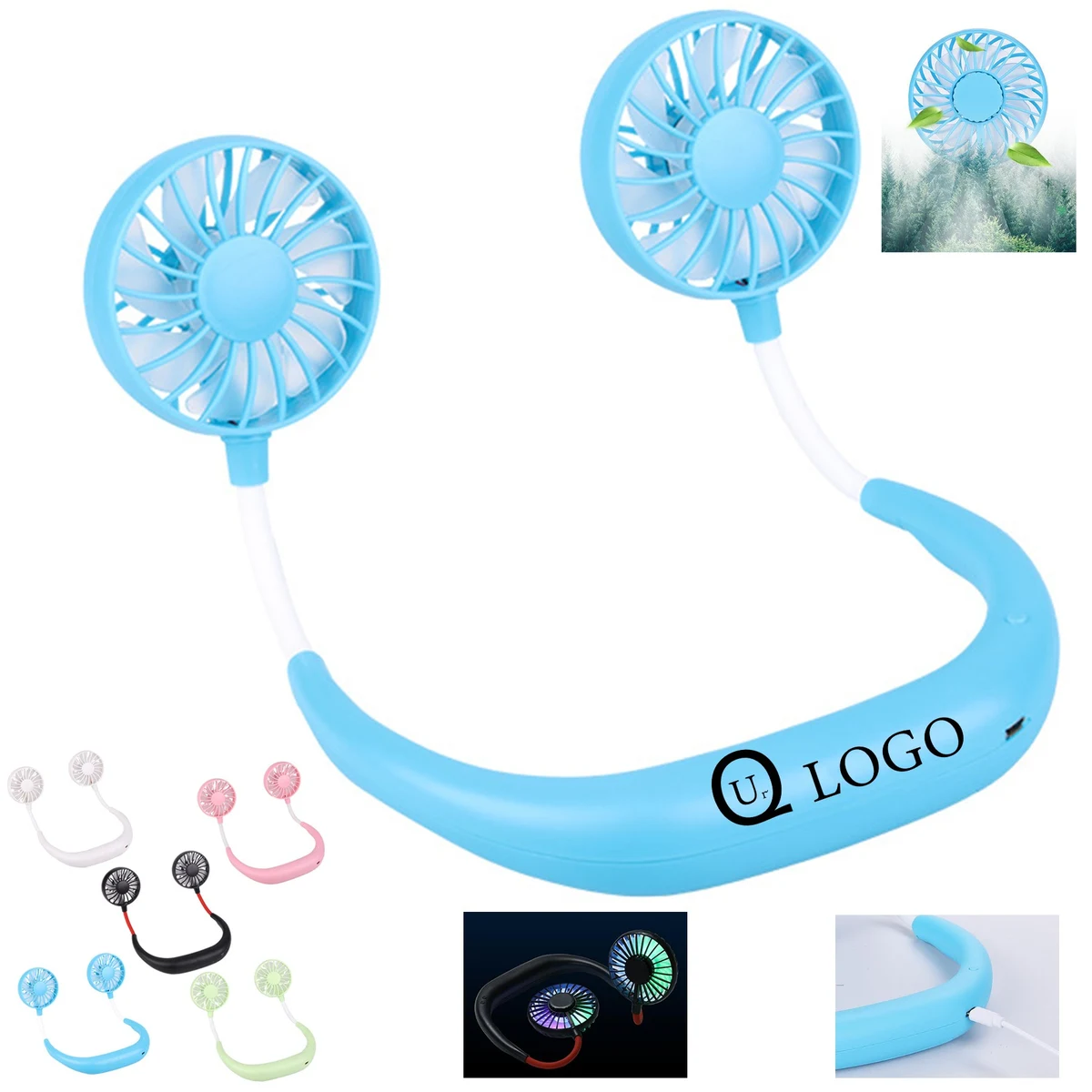 Portable Neck Fan W/Light 1