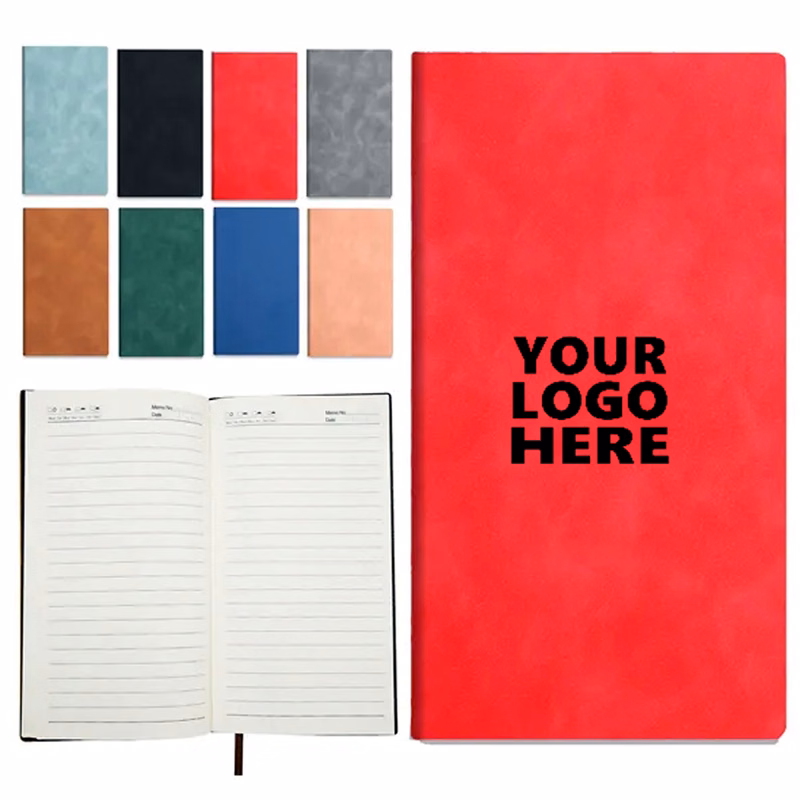 Pocket-Size PU Leather Notebook with Bookmarks