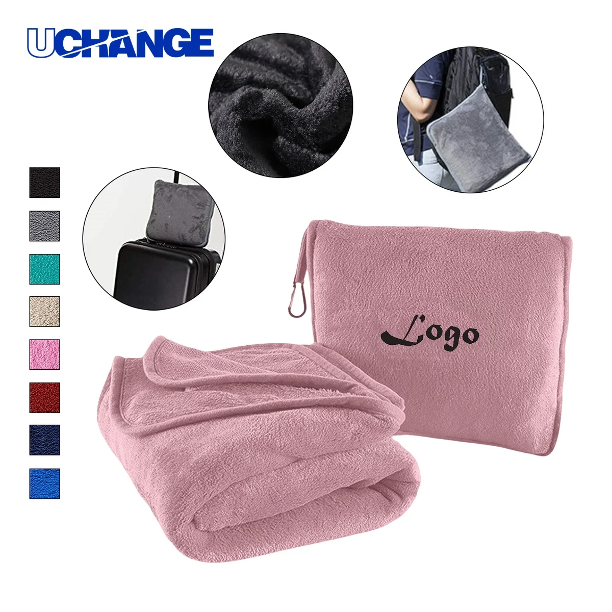 Flannel Blanket and Travel Pillow Set 1