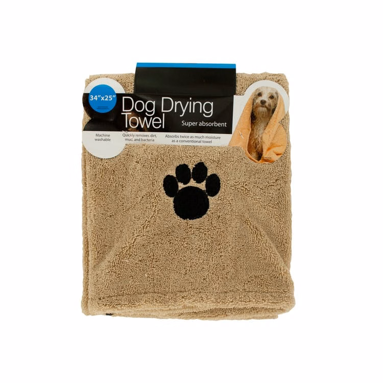 Dog Drying Towels - Light Brown Medium Super Absorbent 34" x 25"