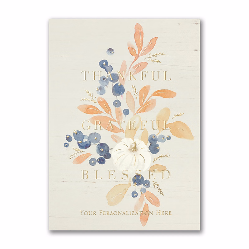 Rustic Blessings Thanksgiving Folder Card