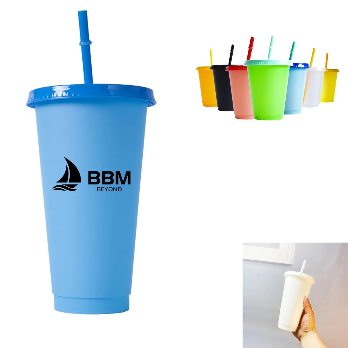 24oz Reusable Color Changing Cup With Lid 1