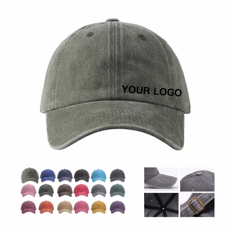 Low Profile Vintage Baseball Cap with Curved Brim