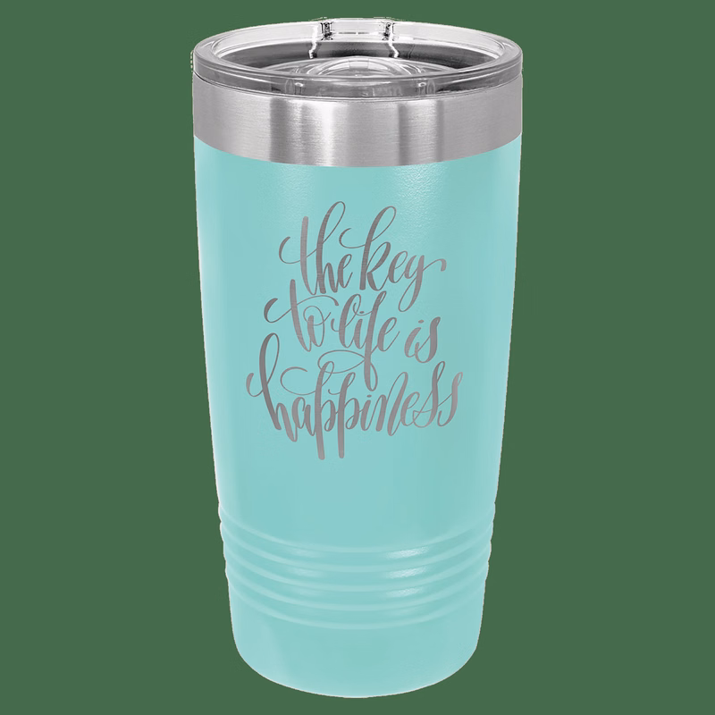 20 oz. Teal Laser Engraved Polar Camel Ringneck Tumblers w/Slider Lid
