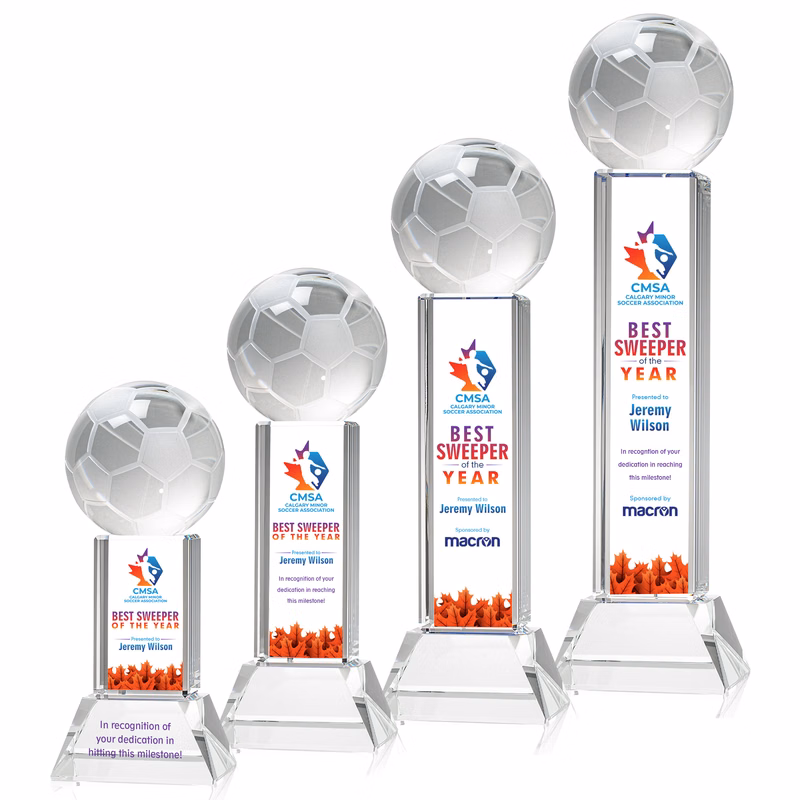 Soccer Ball VividPrint™ Award on Stowe - Clear