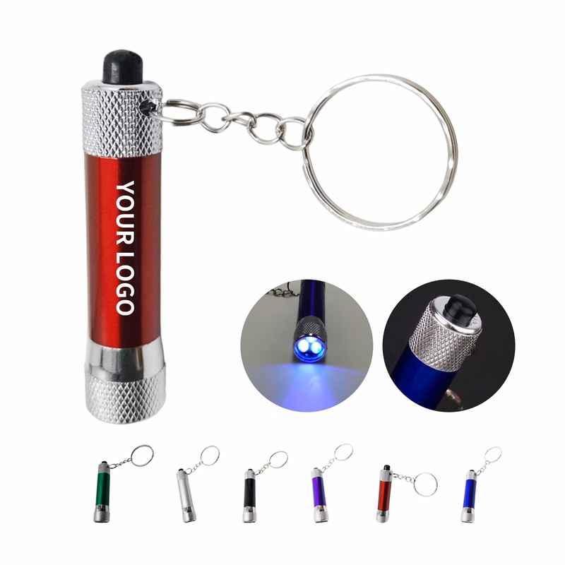 Aluminum Alloy Mini Flashlight With 5 LED And Swivel Keychain
