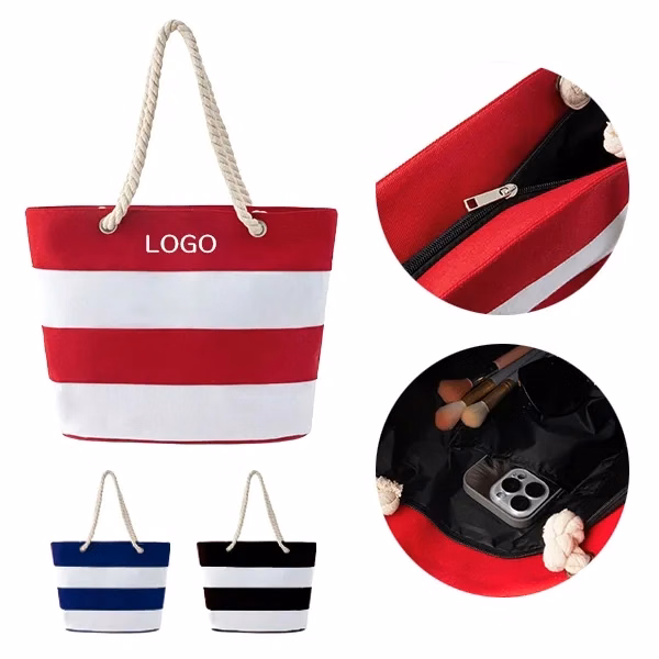 Striped Beach Tote for Sunny Days