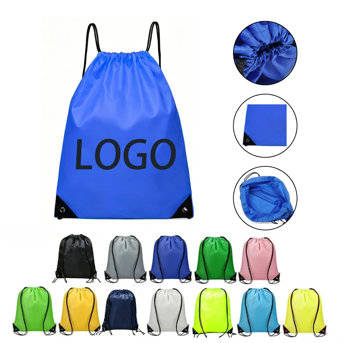 MOQ:50 Polyester Drawstring Backpack Bag 1