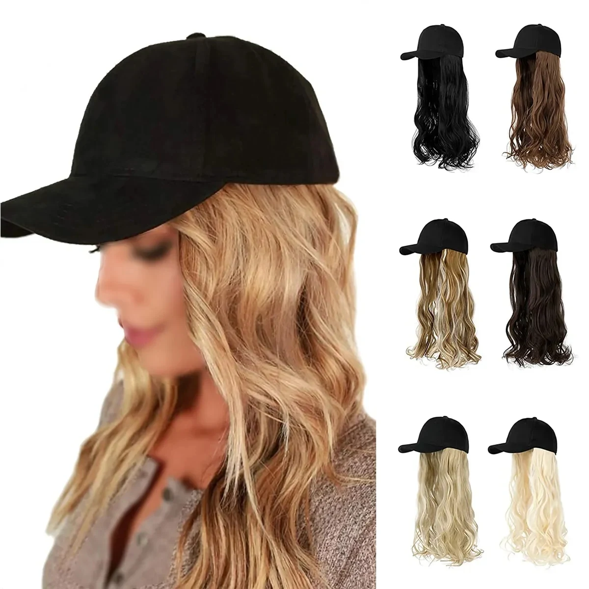 Baseball Cap with Hair Extensions 1
