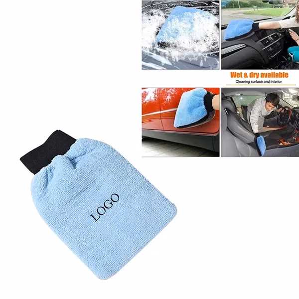 Custom Microfiber Car Wash Mitt with Dual Sides — Auto Detail & Maintenance Giveaway