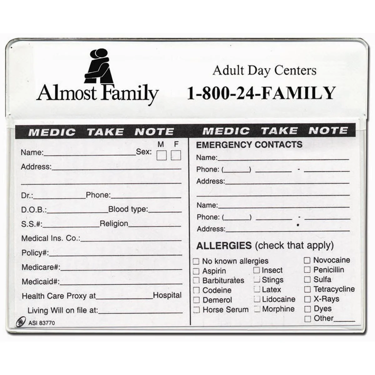 Medic-Take-Note Pouch with Magnetic Backing 1