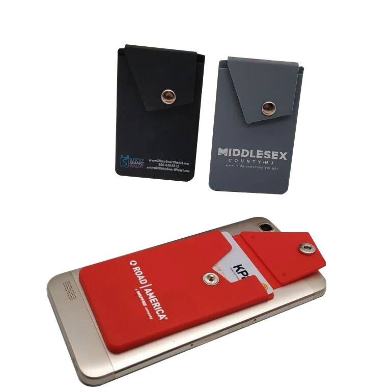 Two Function Silicone Phone Holder/Wallet With Fastener 1