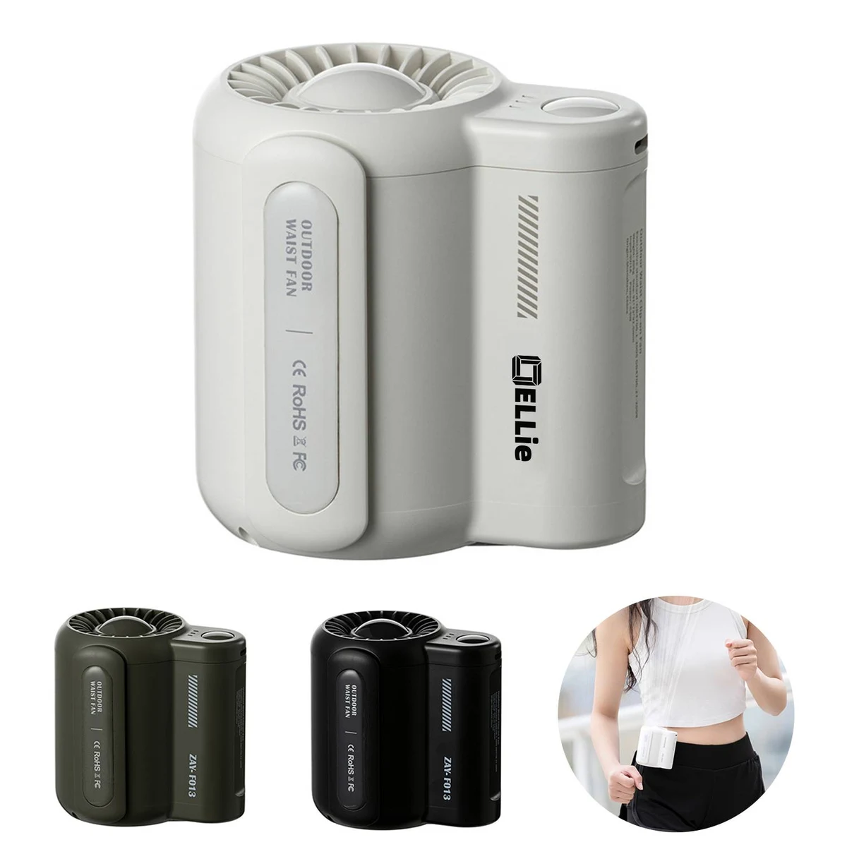 Portable USB Charging Mini Leafless Hanging Waist Fan 1