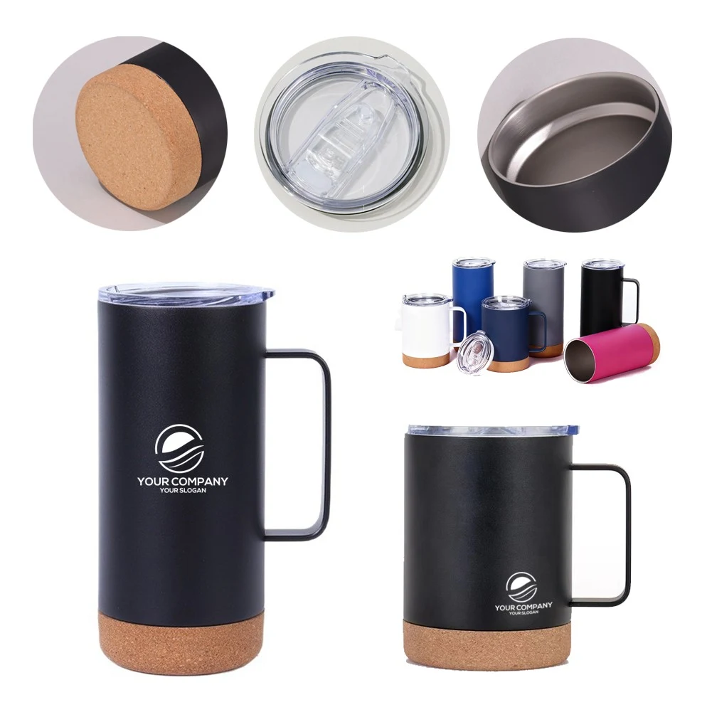 12oz/16oz Cork Bottom Stainless Coffee Mug With Handle 1