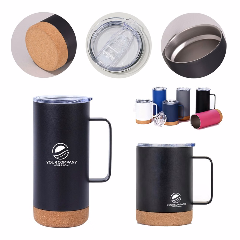 12oz/16oz Cork Bottom Stainless Coffee Mug With Handle