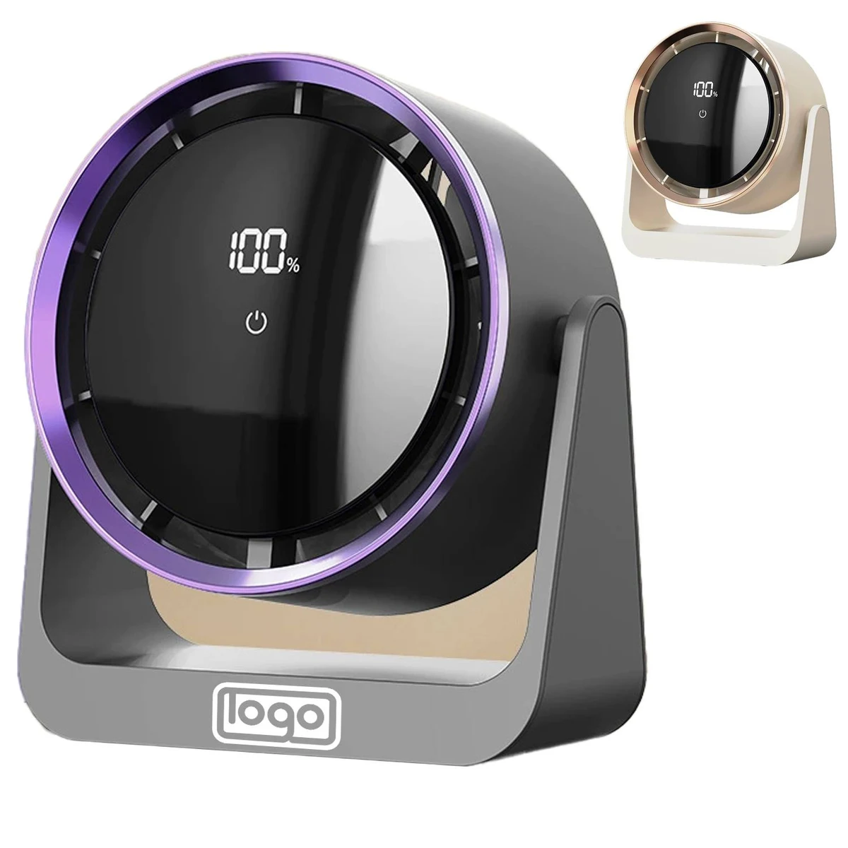 Mini Desktop Rechargeable Fan W/ Night Lights 1