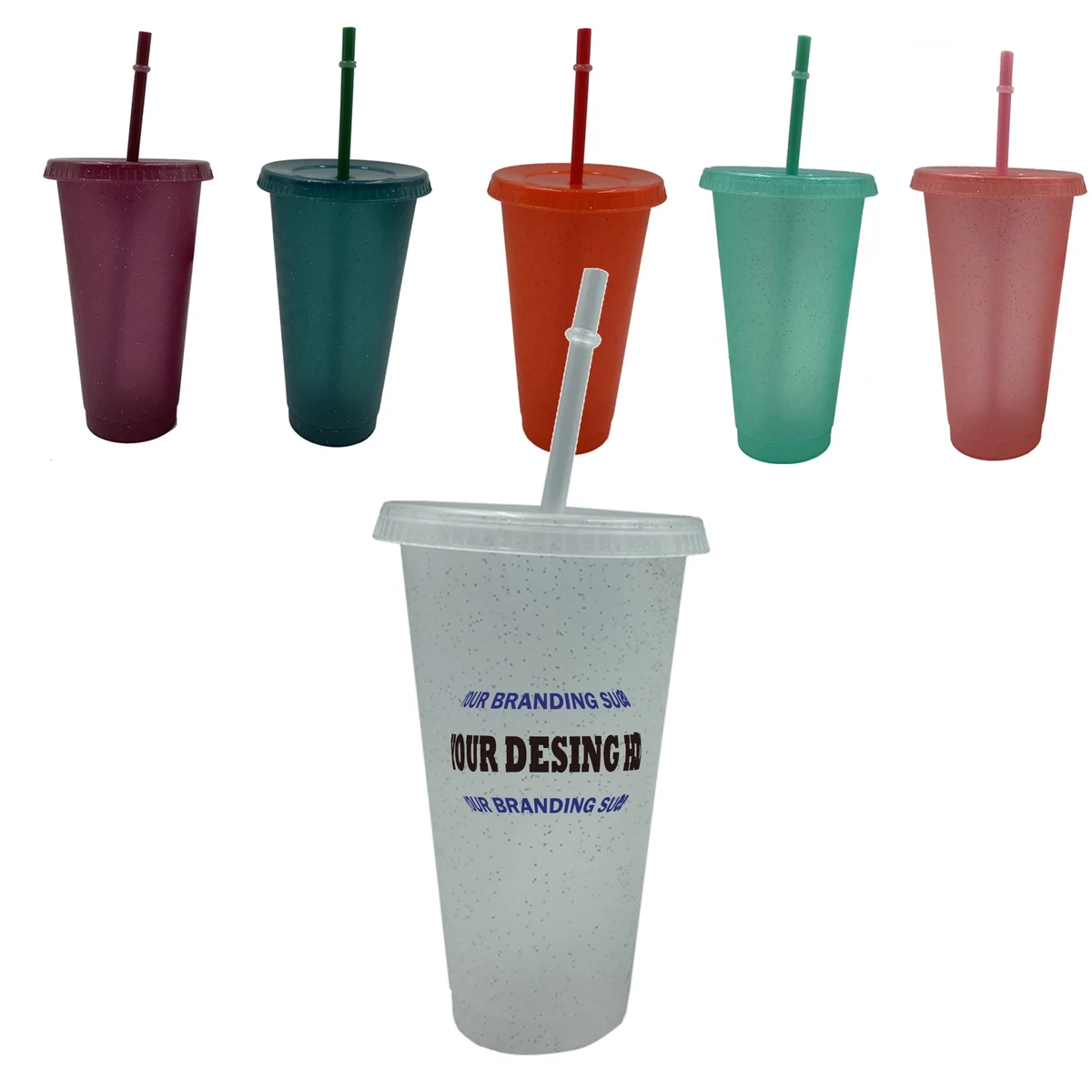 25oz Plastic Cup With Straw 1