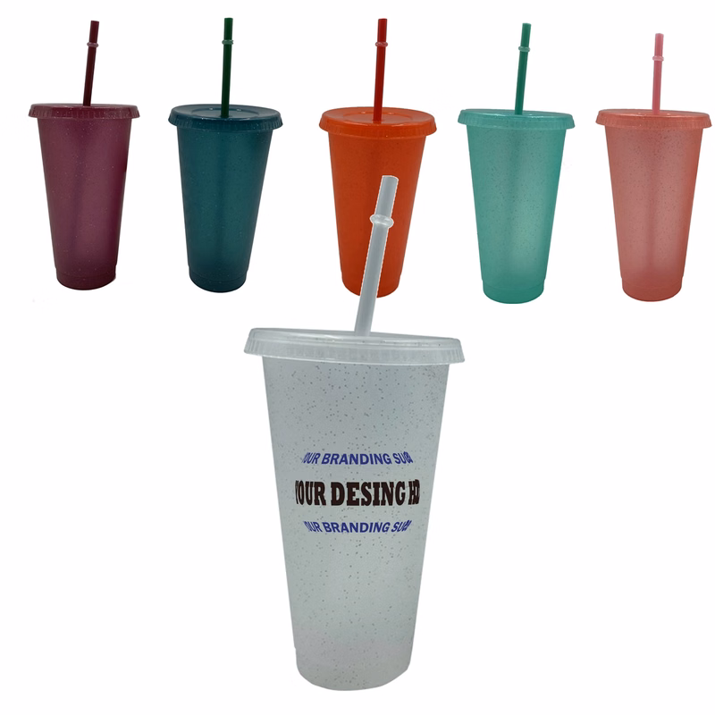25oz Plastic Cup With Straw